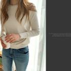 Round-neck Lightweight Sweater Cream - One Size