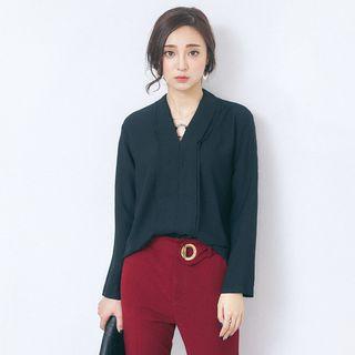 Metal-accent Long-sleeved Top
