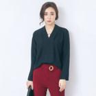 Metal-accent Long-sleeved Top