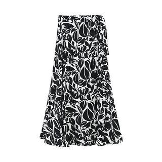 Printed Chiffon A-line Midi Wrap Skirt