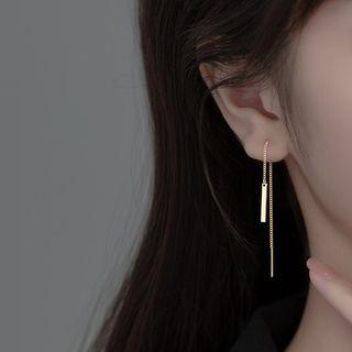 Bar Sterling Silver Fringed Earring