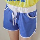Contrast-piping Cotton Sweat Shorts