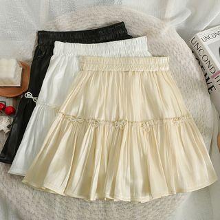 Ribbon-accent Ruffled Mini Skirt