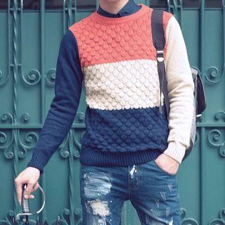 Colour Block Ribbed Sweater