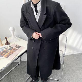 Lapel Double-breasted Woolen Long Coat