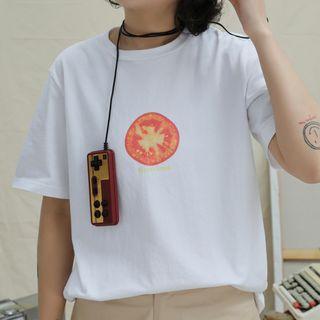 Tomato Print Shor-sleeve Couple Tee