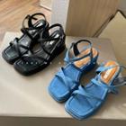 Platform Cross-strap Wedge Heels Sandals