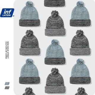 Unisex Pompom-accent Knit Beanie