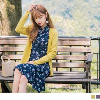 Scallop-edge Knit Cardigan