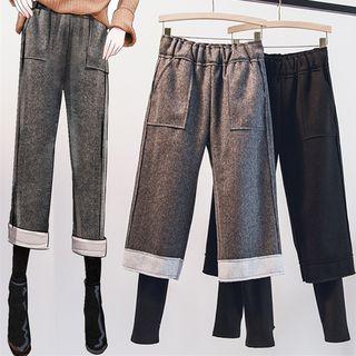 Mock Two-piece Straight-fit Pants
