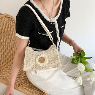 Floral Braided Shoulder Bag