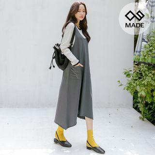 Pocket-patch A-line Long Tank Dress