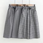 Cropped Check Wide Leg Pants