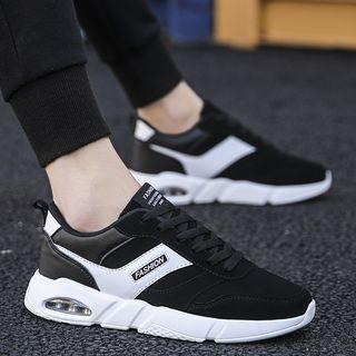 Lettering Color Block Lace Up Sneakers