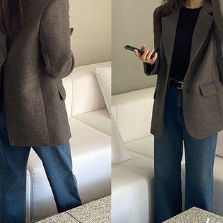 Single-breasted Slit-back Blazer Brown - One Size