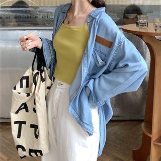 Pocket-detail Long-sleeve Denim Shirt