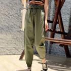 Tie-waist Cropped Jogger Pants