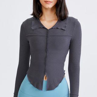 Collar Cropped Sports T-shirt