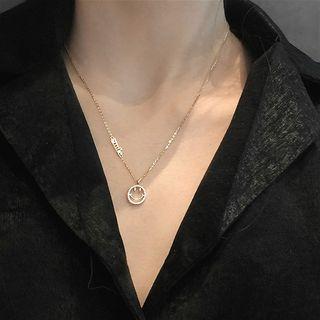 Rhinestone Smiley Face Necklace
