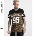 Camouflage Panel Printed Short-sleeve T-shirt