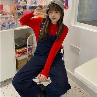 Cardigan / Denim Dungaree
