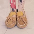 Faux-suede Furry-lined Moccasins