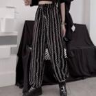 Chain Print Drawstring-cuff Pants