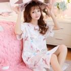 Animal Print Short-sleeve Sleepdress