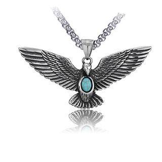 Eagle Gemstone Stainless Steel Pendant / Necklace