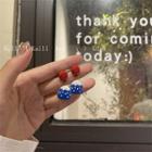 Cartoon Mountain Drop Earring 1 Pair - Silver Stud - Red & Blue - One Size