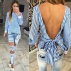 Long-sleeve Tie-back Shirt