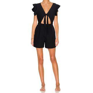 Sleeveless Ruffled Cutout Romper