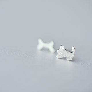 Alloy Dog & Bone Earring 1 Pair - As Shown In Figure - One Size