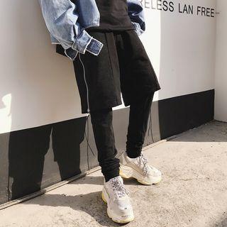 Mock Two-piece Inset Pants Shorts