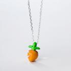 Carrot Pendent Necklace Set - S925 Silver - Silver - One Size
