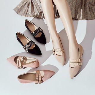 Double Studded Strap Mary Jane Flats