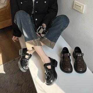 Block Heel T-strap Mary Jane Shoes