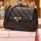 Chain Quilted Flap Crossbody Bag Black - One Size