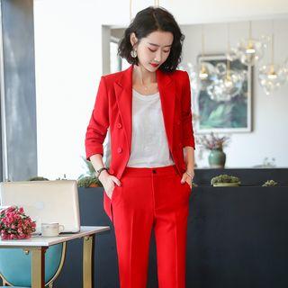 Double-breasted Blazer / Pencil Skirt / Dress Pants / Set
