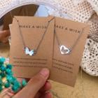 Couple Matching Set: Butterfly Necklace 54051 - Silver - One Size