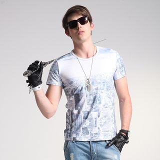 Short-sleeve Silk City Printed T-shirt