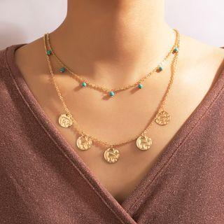 Layered Necklace 17745 - Gold - One Size