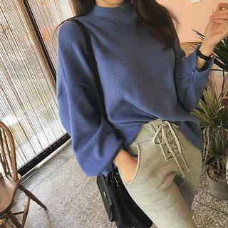 Button-cuff Oversized Brushed-fleece Pullover
