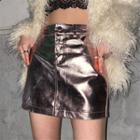 Reflective Mini A-line Skirt