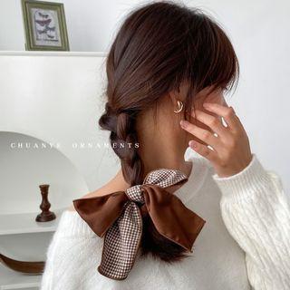 Houndstooth Ribbon Hair Tie