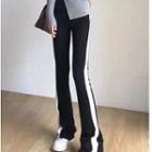 High-waist Color-block Slim-fit Pants