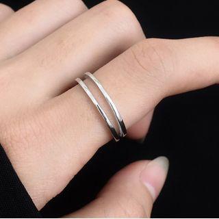 Layered Ring Ring - 925 Silver - Silver - One Size