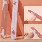 Flower Nail File Set Of 2 - Off-white & Bean Red - One Size