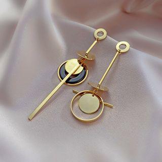 Acrylic Disc Alloy Dangle Earring