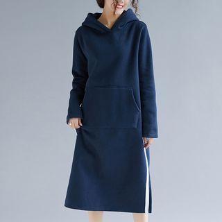 Midi Hoodie Dress Dark Blue - One Size